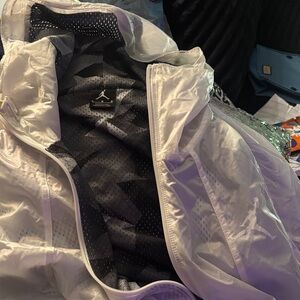 Jordan Iridescent Hooded Windbreaker - Silver with Purple Sheen